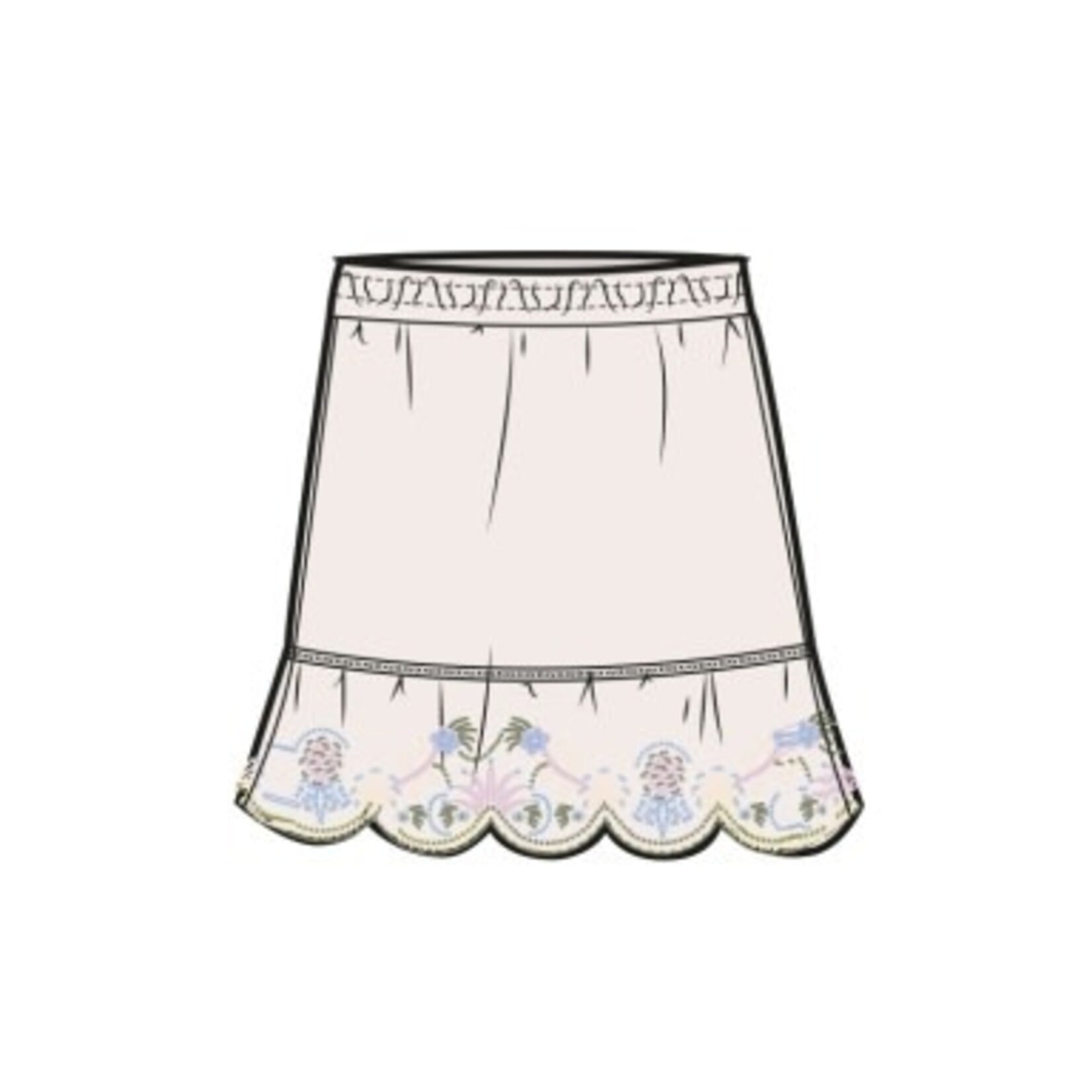 United Legwear EMBROIDERED HEM COTTON SKIRT