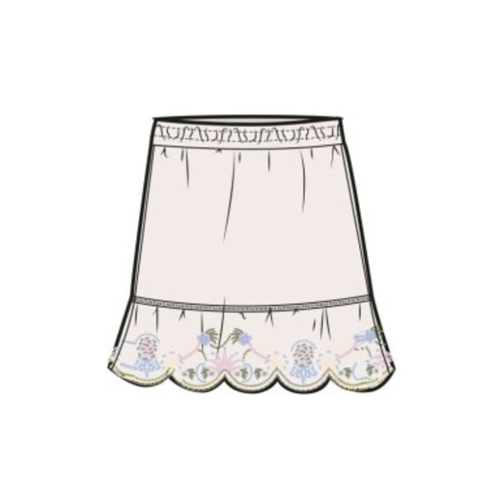 United Legwear EMBROIDERED HEM COTTON SKIRT