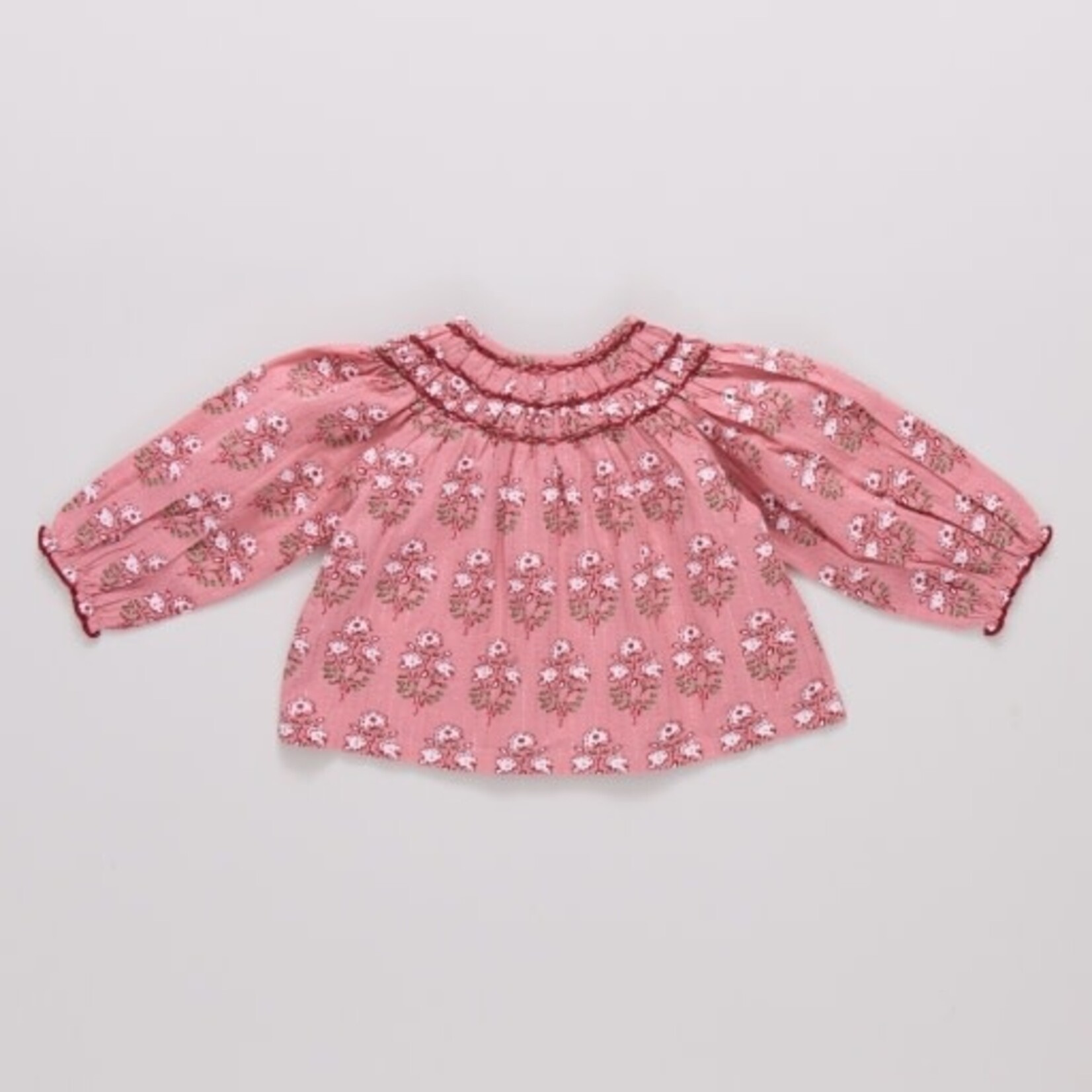 Pink Chicken girls ava top - pink strawflower