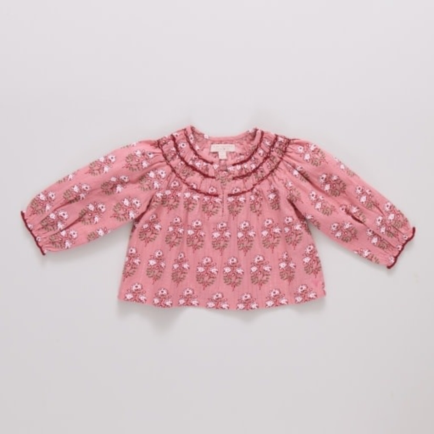 Pink Chicken girls ava top - pink strawflower