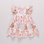 Pink Chicken girls jennifer double ruffle dress - vintage bunnies
