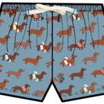 Pink Chicken boys swim trunk - swim dachshunds