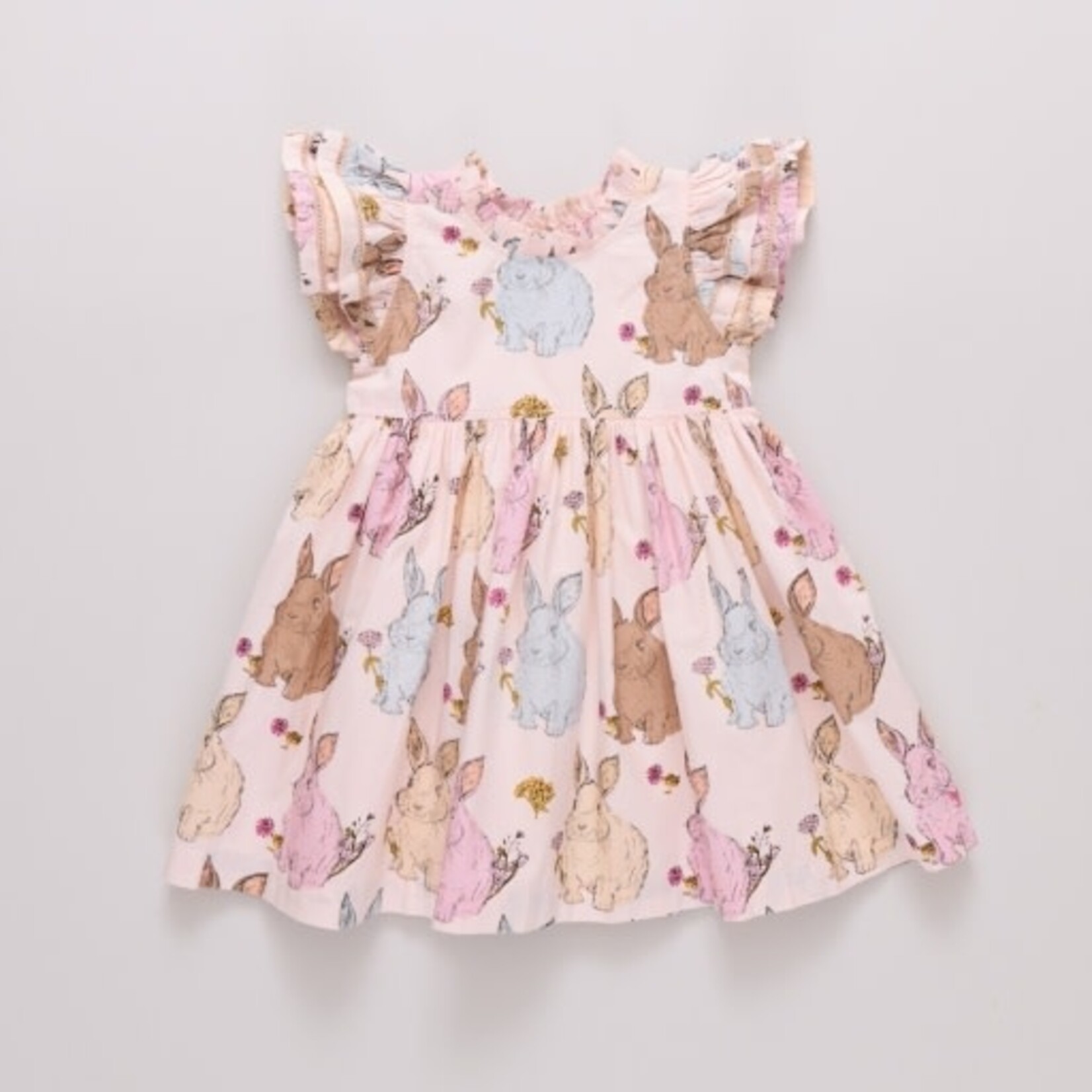 Pink Chicken girls jennifer double ruffle dress - vintage bunnies