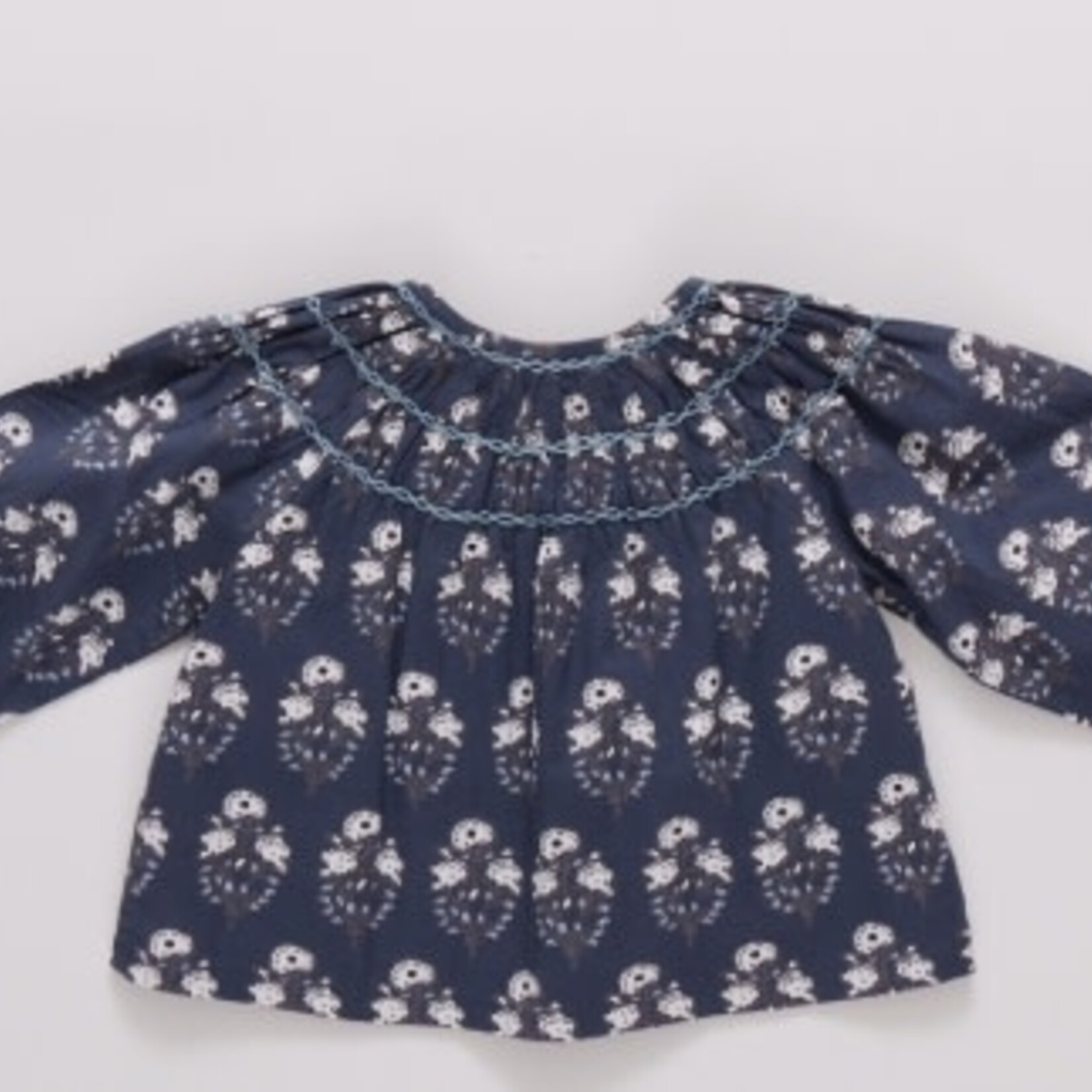 Pink Chicken girls ava top - navy strawflower