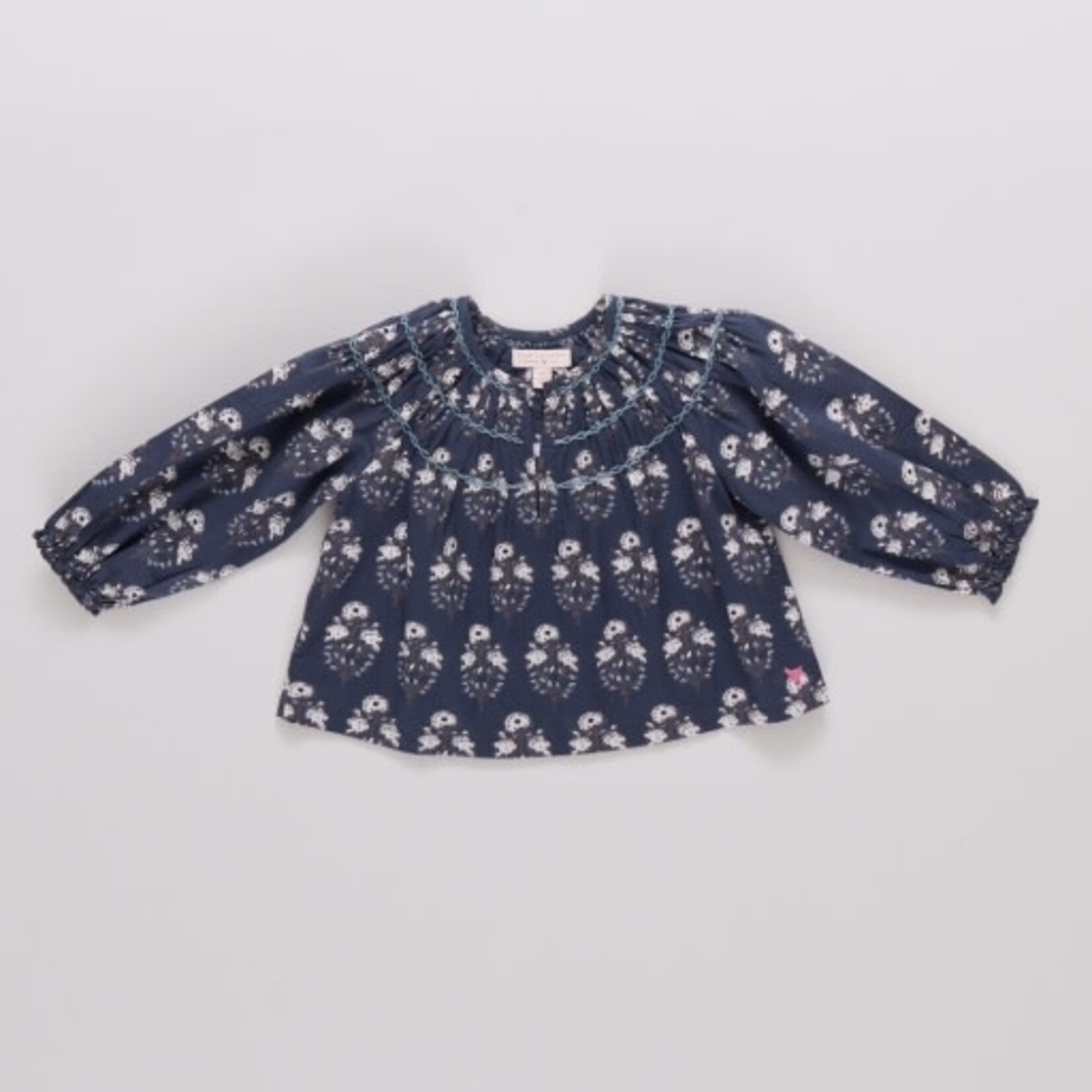 Pink Chicken girls ava top - navy strawflower