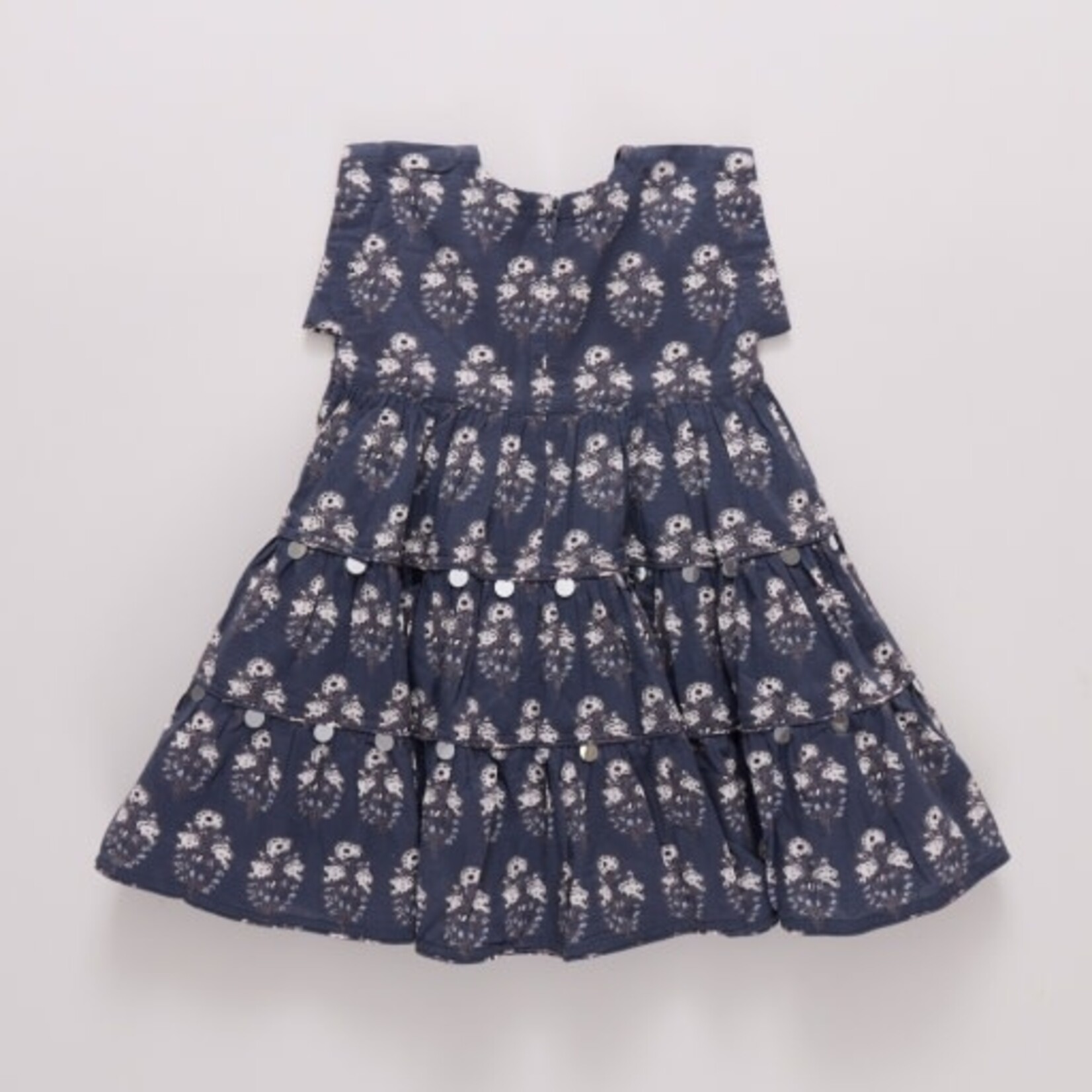 Pink Chicken girls peachy dress - navy strawflower