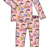 Pink Chicken kids bamboo pj set - cloud pink cherry