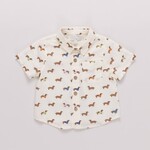 Pink Chicken baby boys jack shirt - dachshunds in sweaters