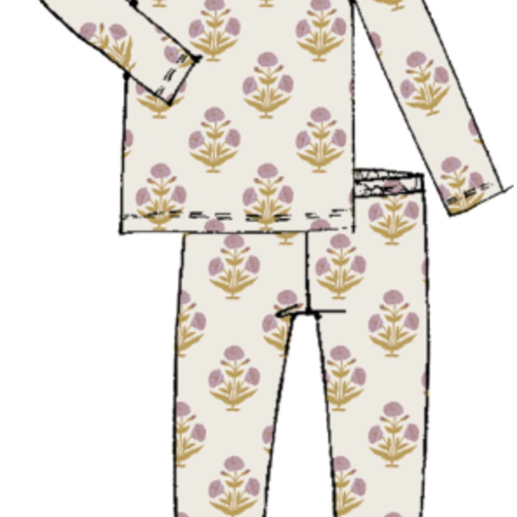 Pink Chicken kids bamboo pj set - lavender dandelion