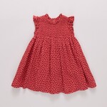 Pink Chicken girls stevie dress - red mini hearts