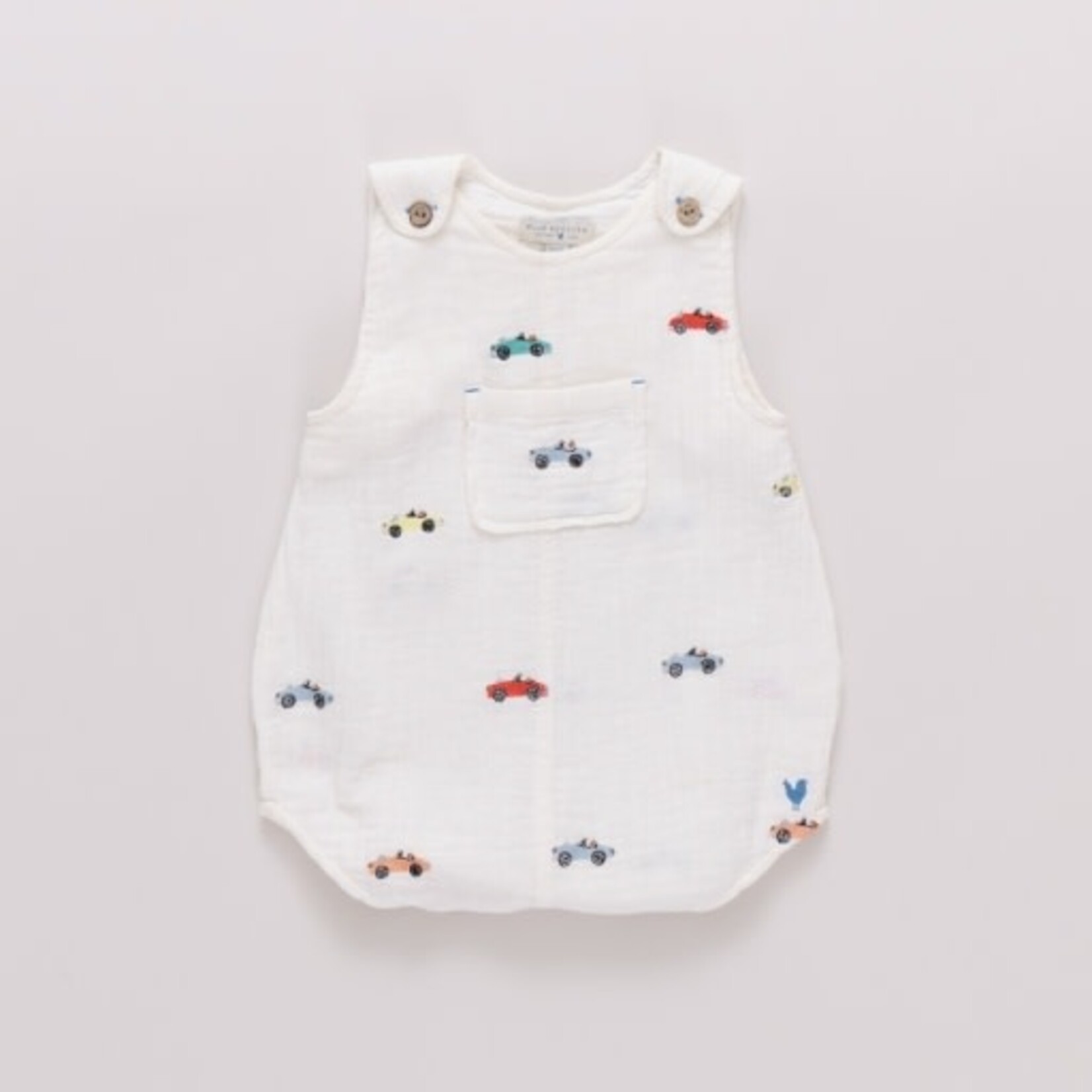 Pink Chicken baby boys noah jumper - vintage car embroidery
