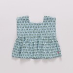 Pink Chicken girls kamari top - blue prairie block print