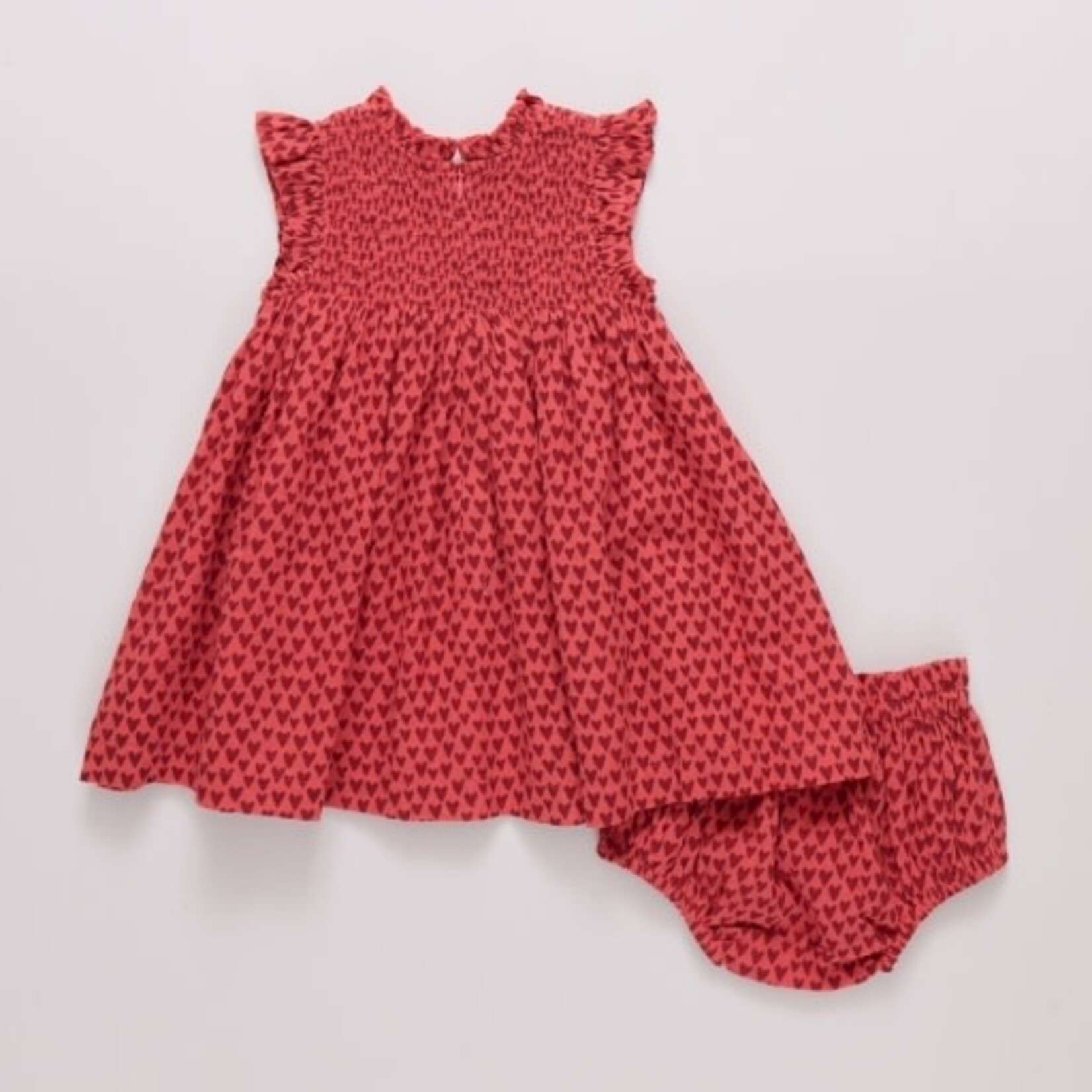 Pink Chicken baby girls stevie dress - red mini hearts