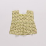 Pink Chicken girls kamari top - green prairie block print