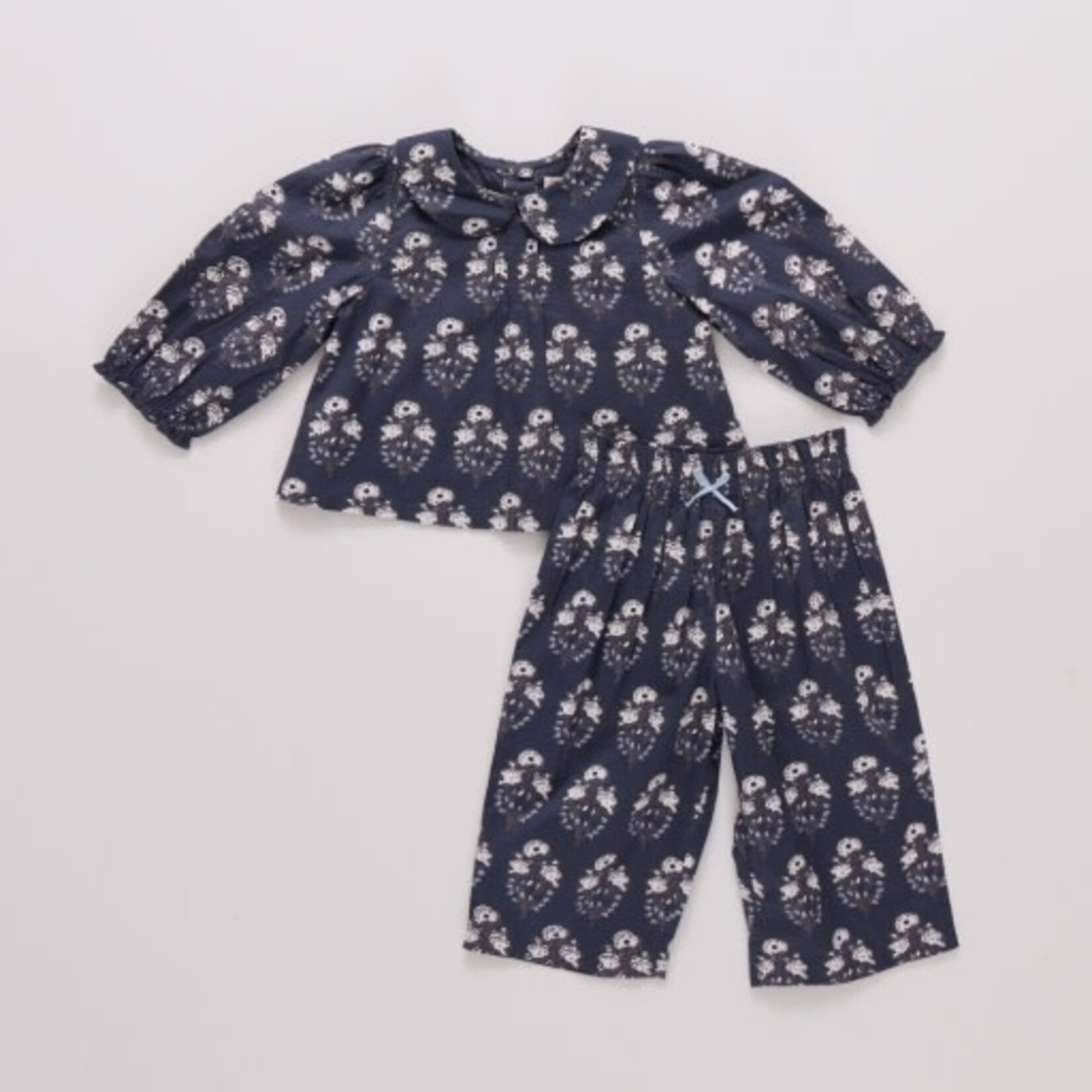 Pink Chicken baby girls dawson 2-piece set - navy strawflower