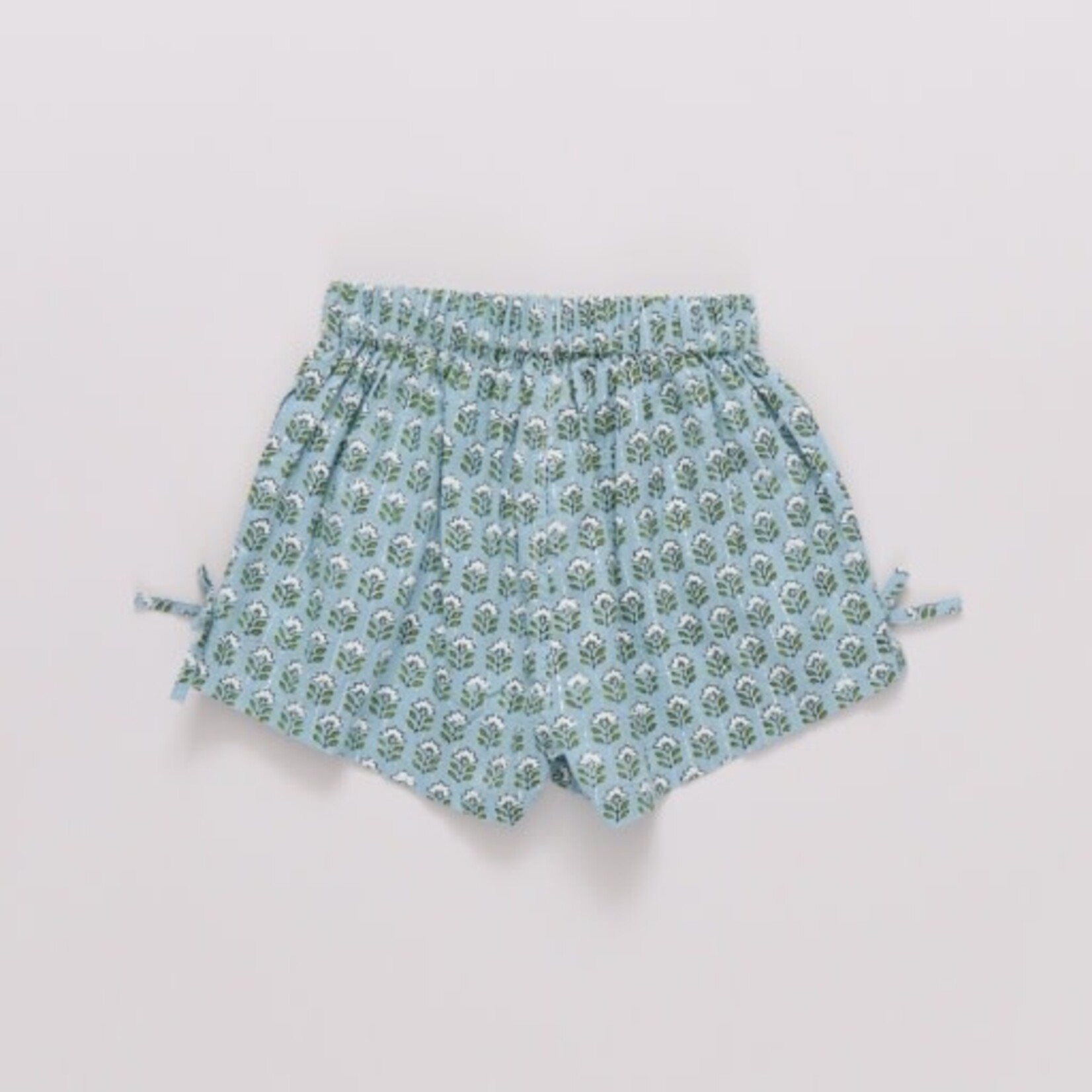 Pink Chicken girls jules short - blue prairie block print