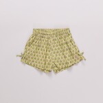 Pink Chicken girls jules short - green prairie block print