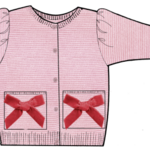 Pink Chicken girls bow pocket sweater - red velvet bows