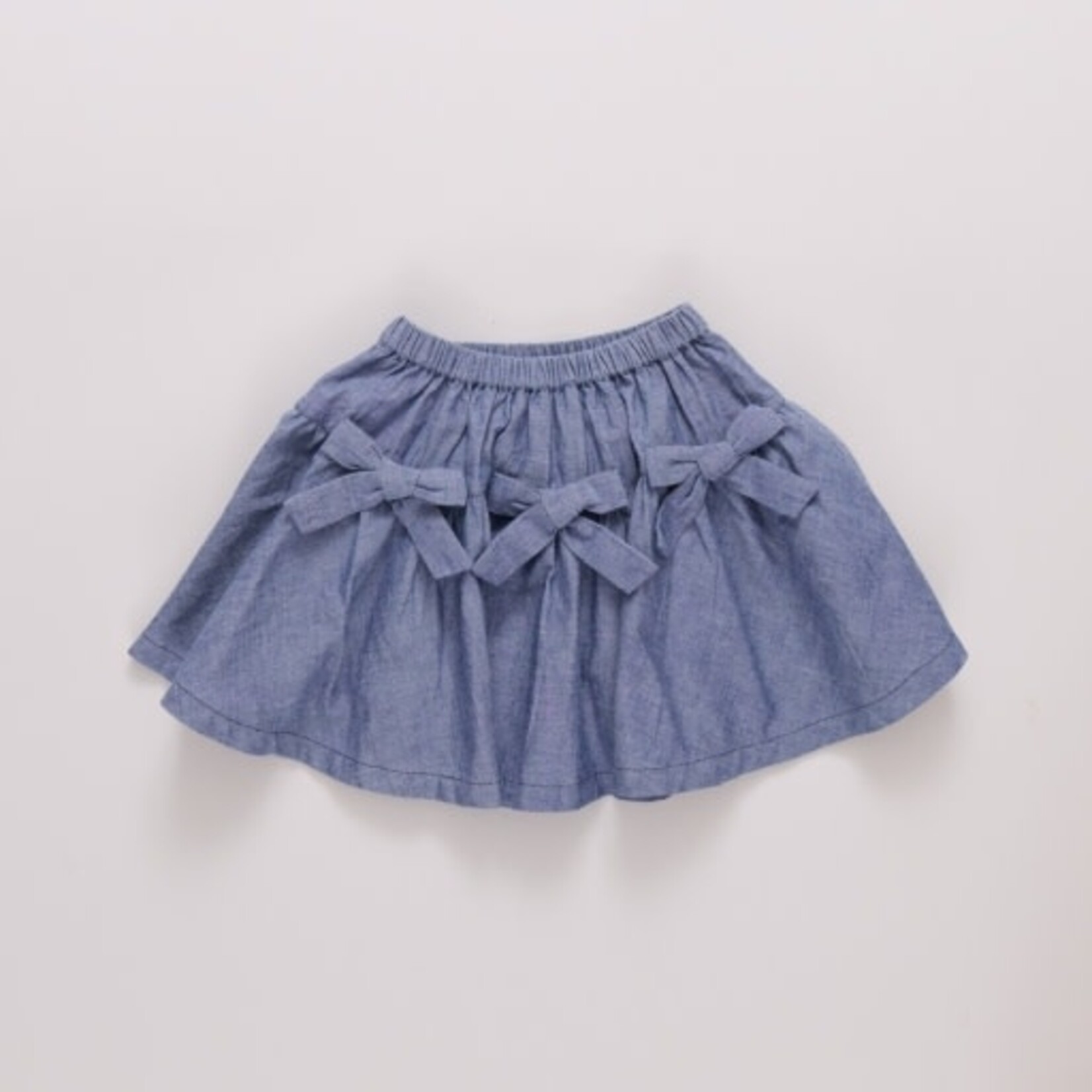 Pink Chicken girls maribelle bow skirt - chambray