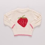 Pink Chicken girls haven sweater - cream strawberry