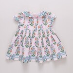 Pink Chicken girls elowen dress - pink dewdrop block print