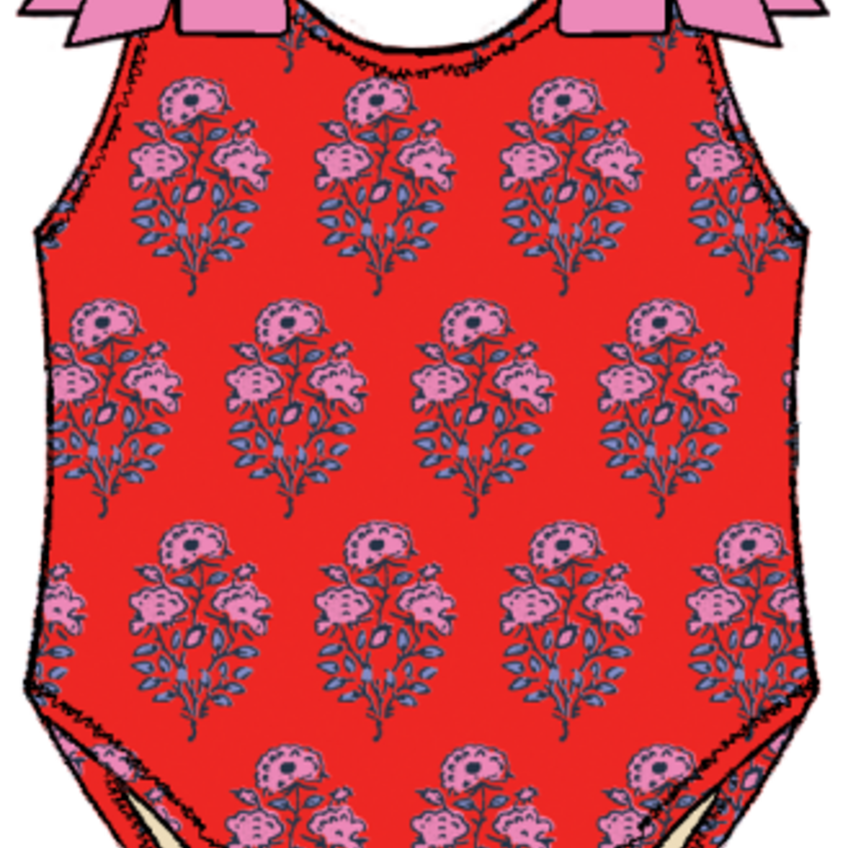 Pink Chicken girls shelly suit - strawflower