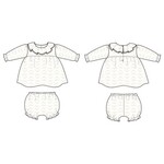 JANIE AND JACK G W IVORY HEARTS LS RUFFLE COLLAR SET VDAY