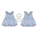 JANIE AND JACK G W BLUE LARGE FLORAL DRESS SPR1