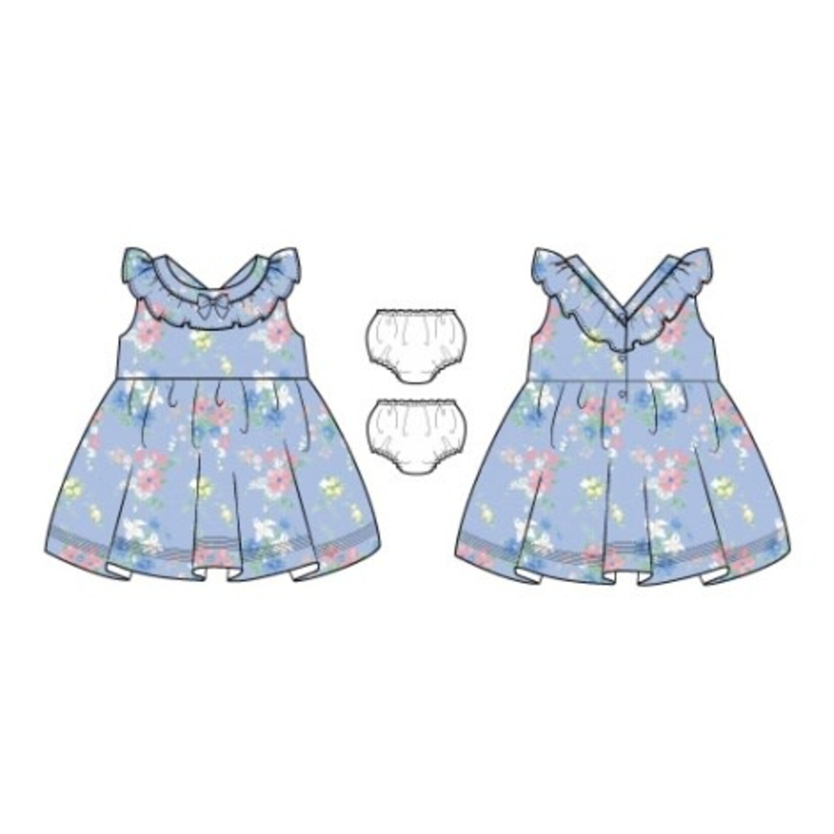 JANIE AND JACK G W BLUE LARGE FLORAL DRESS SPR1