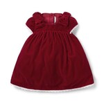 JANIE AND JACK G W RED VELVET BOW SS DRESS H1
