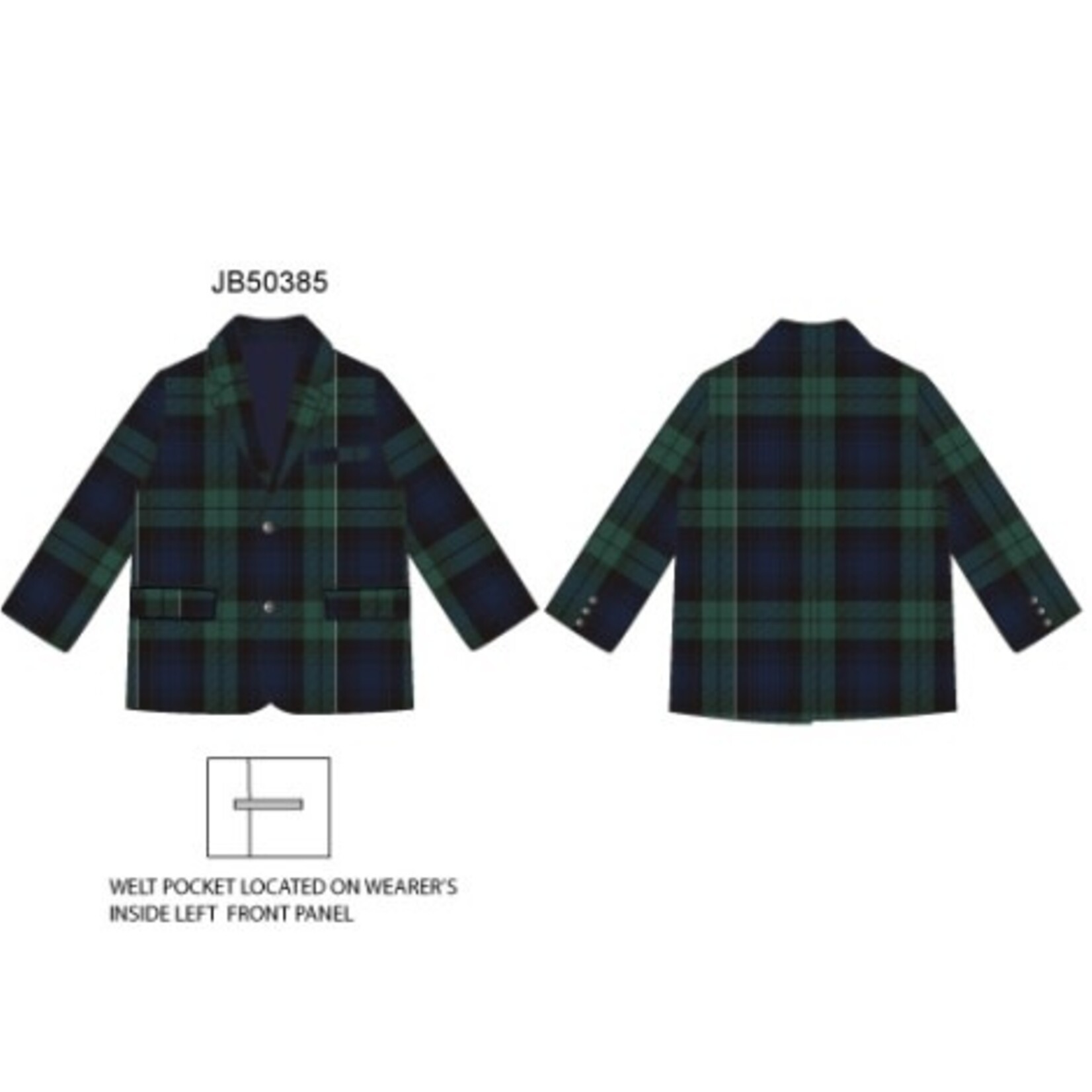 JANIE AND JACK W X GREEN BLACKWATCH BLAZER H1B