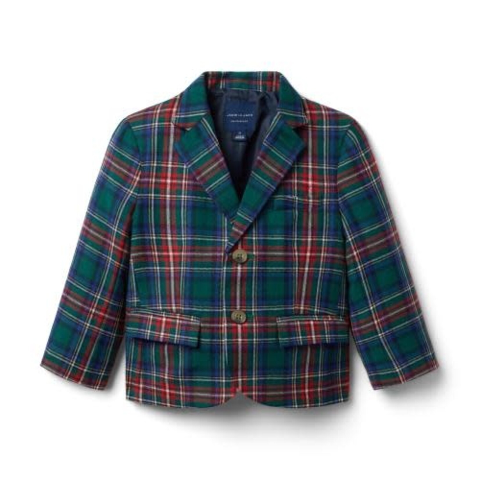 JANIE AND JACK W NVY RED WOOL PLAID BLAZER H1A