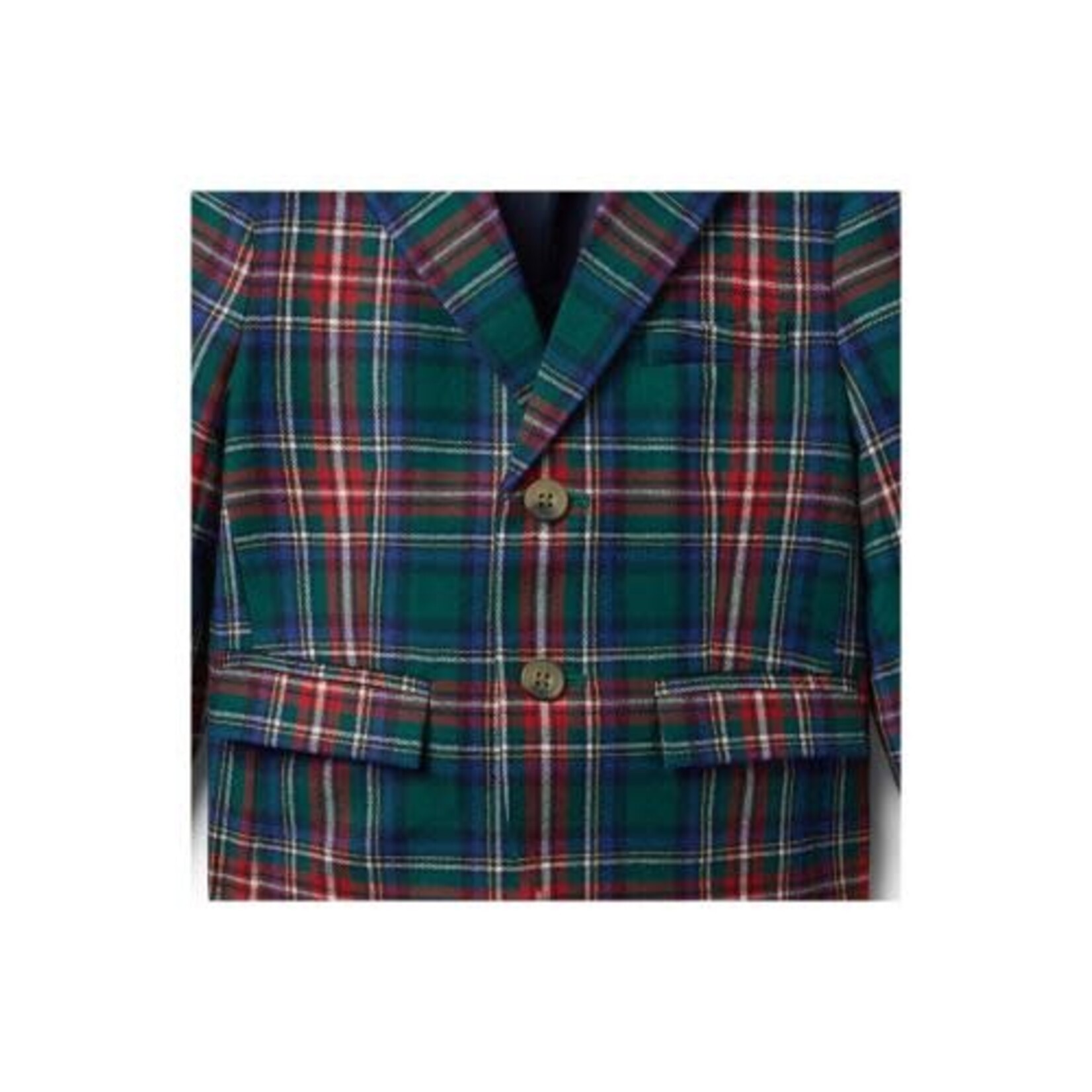 JANIE AND JACK W NVY RED WOOL PLAID BLAZER H1A