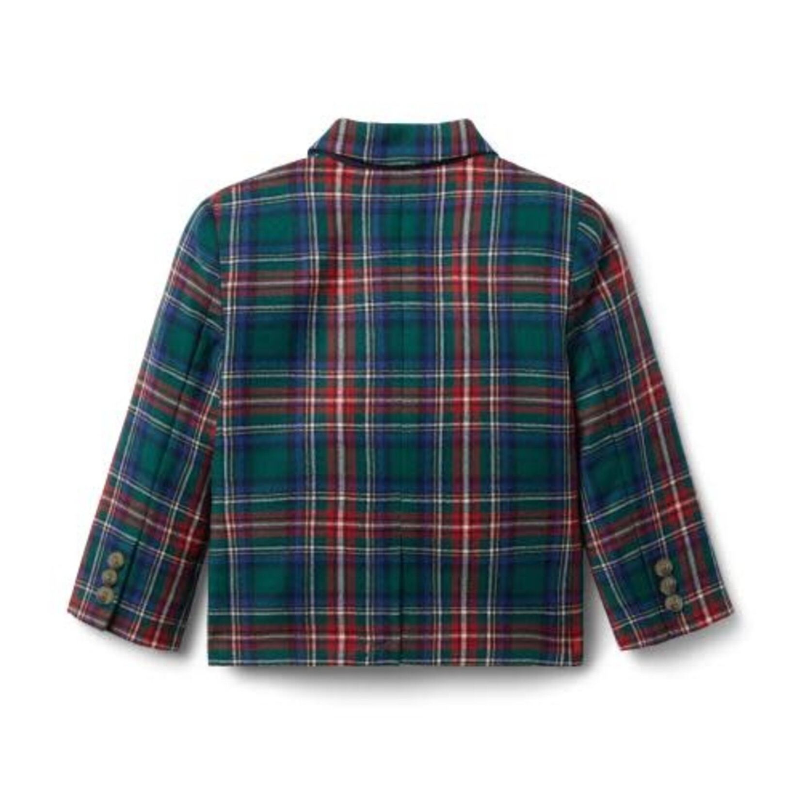 JANIE AND JACK W NVY RED WOOL PLAID BLAZER H1A