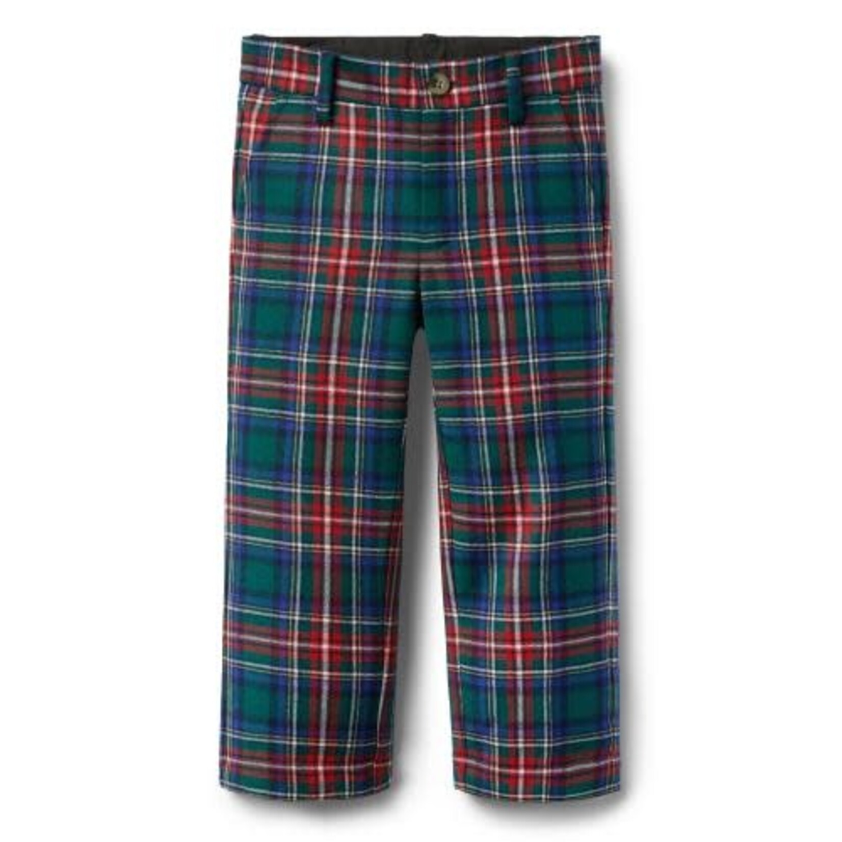 JANIE AND JACK W NVY RED WOOL PLAID PANT H1A