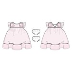 JANIE AND JACK G W PINK ORGANZA BOW SL COLLAR DRESS OCC