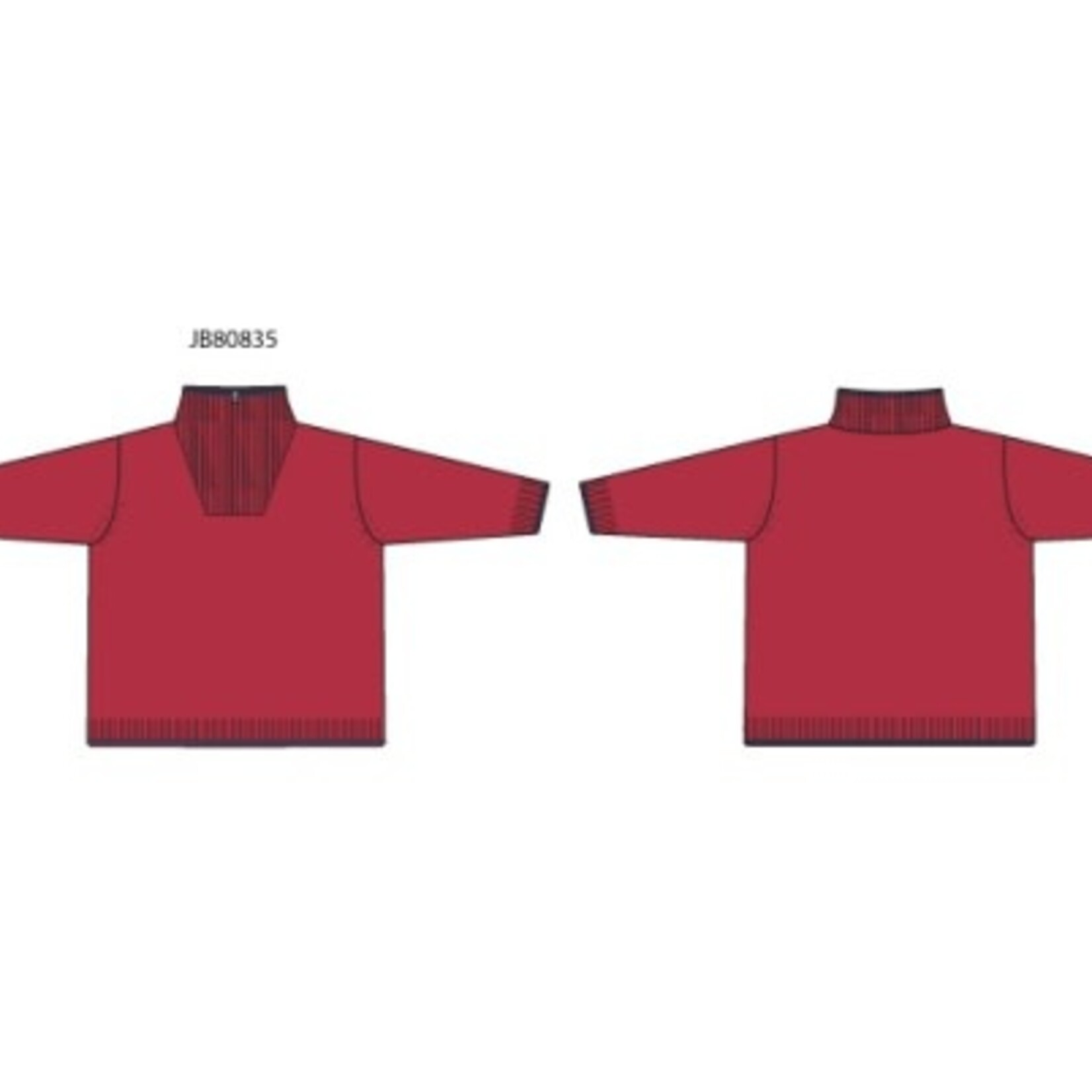 JANIE AND JACK S TR RED MOCKNECK QZIP SWTR H1A