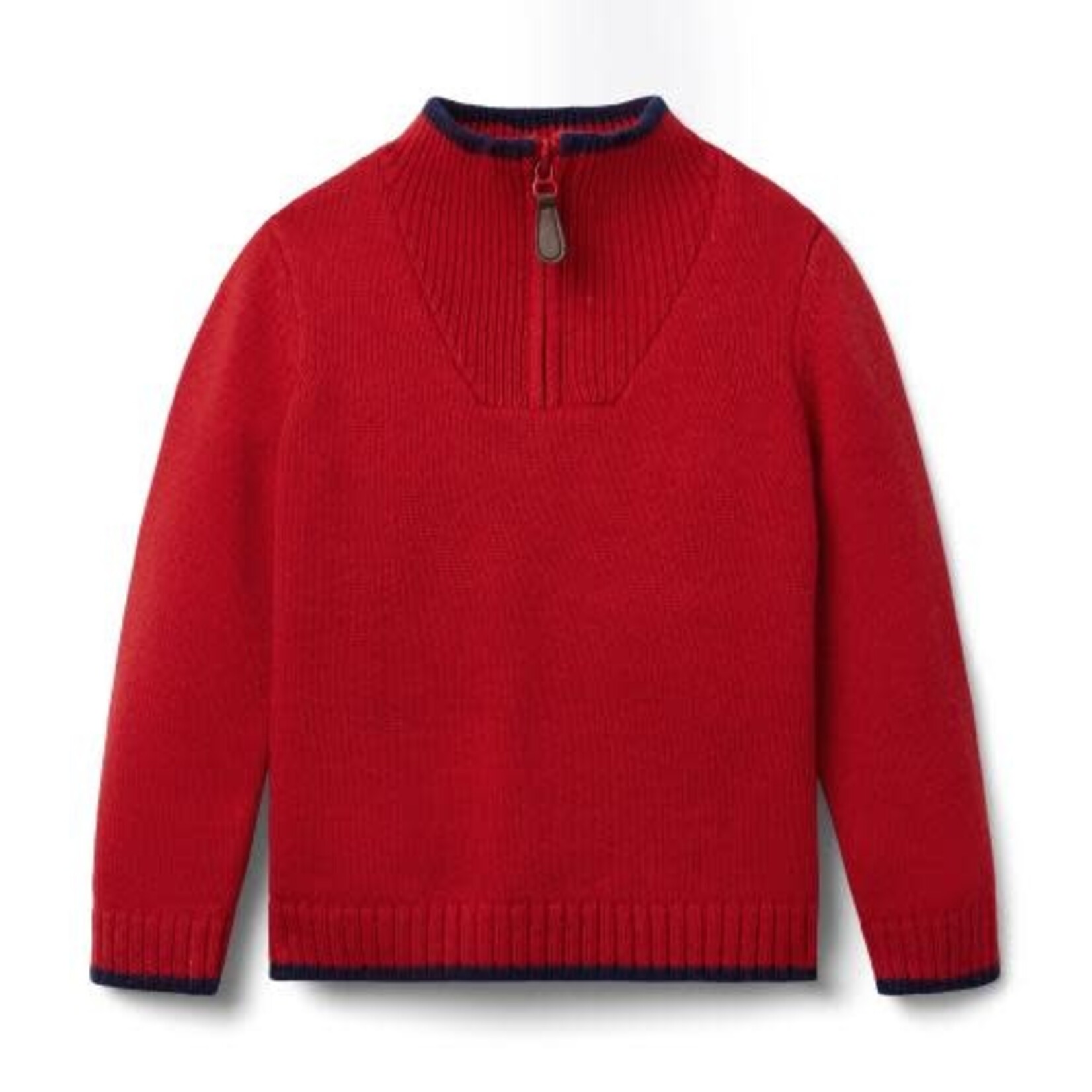 JANIE AND JACK S TR RED MOCKNECK QZIP SWTR H1A