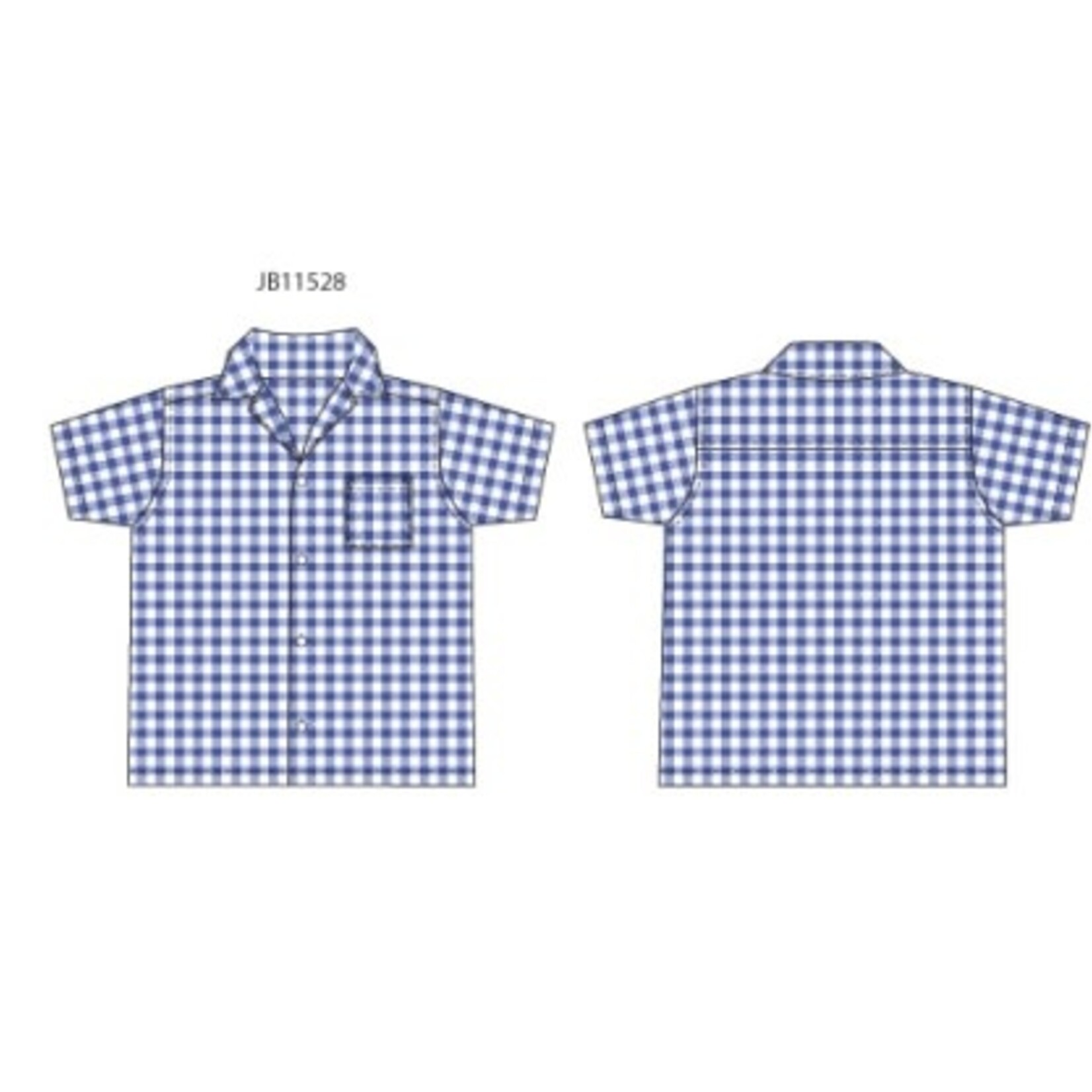 JANIE AND JACK W BLU GINGHAM SS CABANA SPR2