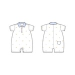 JANIE AND JACK B K WHITE AOP ICON POLO ROMPER ESTR1