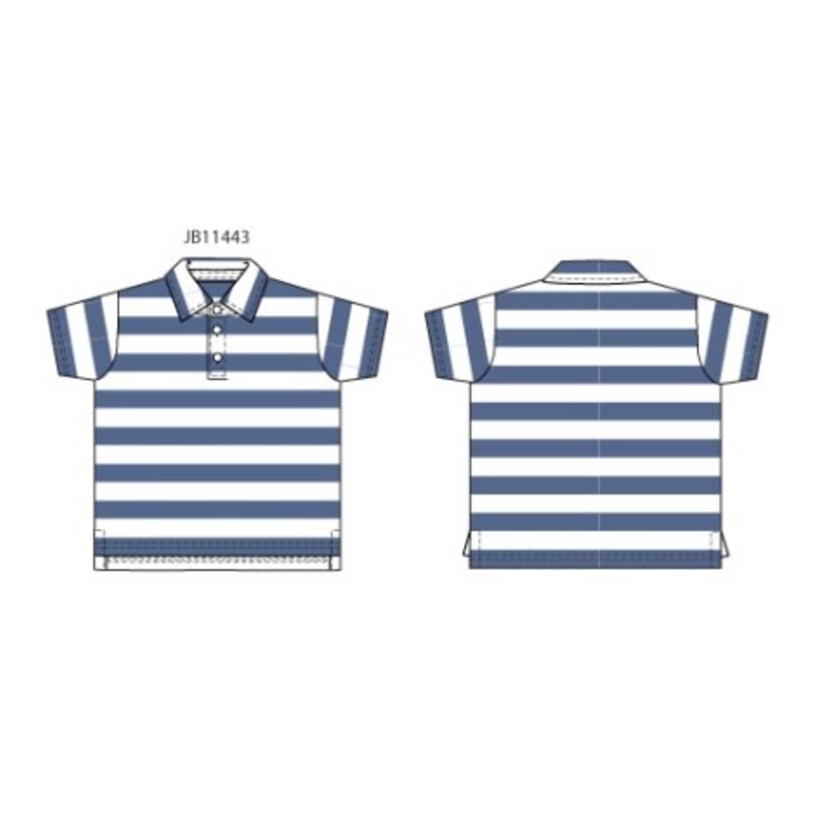 JANIE AND JACK K X NVY RED STRP SS SLUB POLO R1A