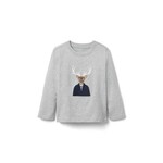 JANIE AND JACK K LS GREY HEATHER DEER GRAPHIC TEE H1B