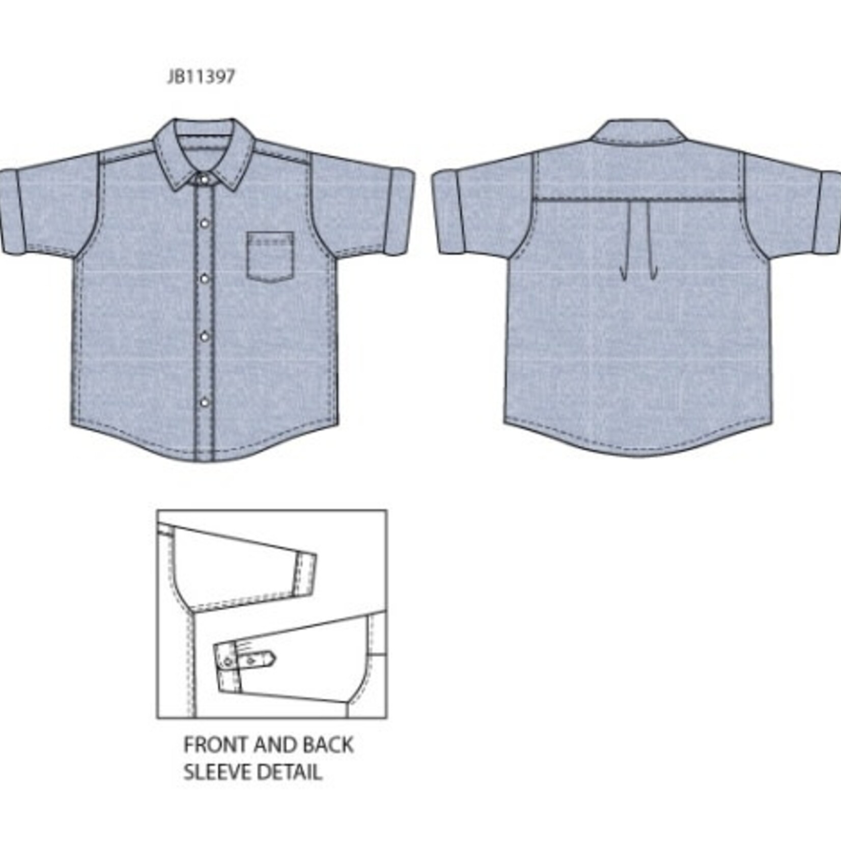 JANIE AND JACK W TR BLU LINEN RU TOP ESTR1