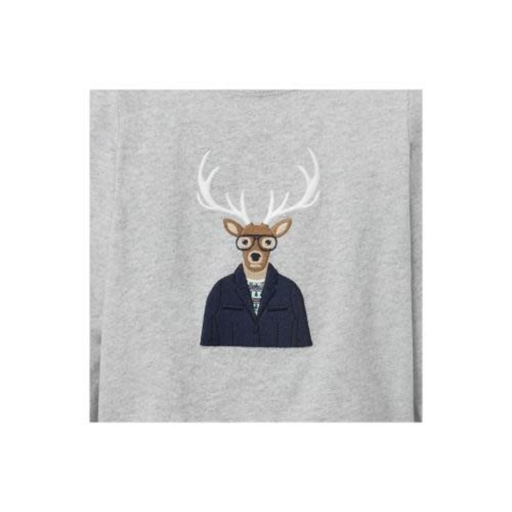 JANIE AND JACK K LS GREY HEATHER DEER GRAPHIC TEE H1B