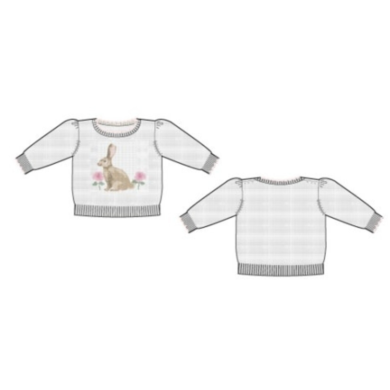 JANIE AND JACK S WHT BUNNY INTARSIA LS SWTR E1