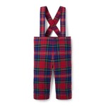 JANIE AND JACK B W RED PLAID SUSPENDER PANT H1
