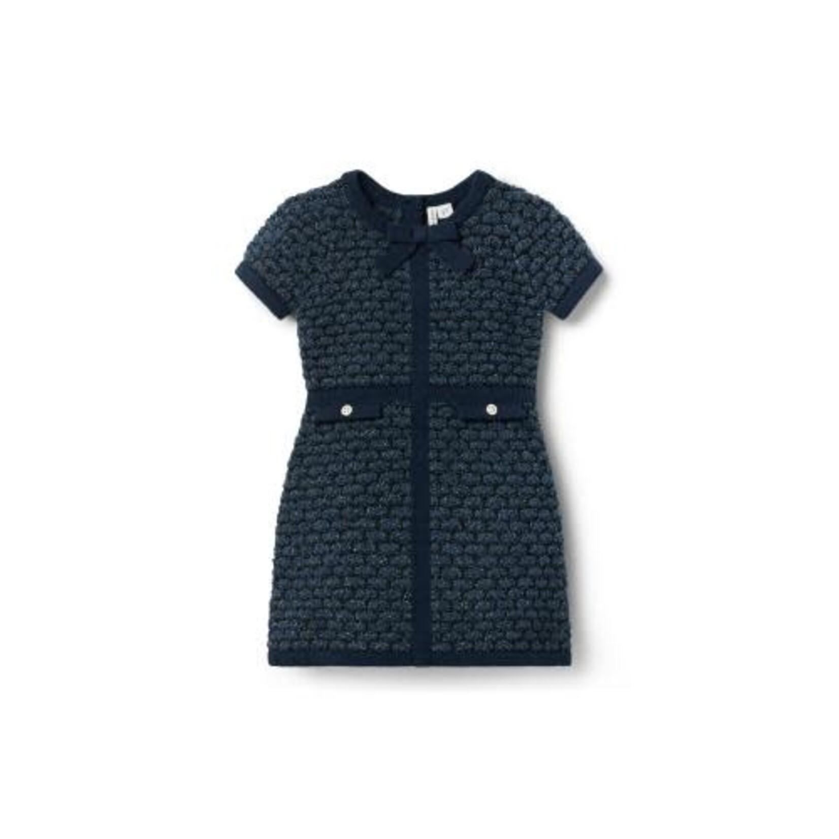 JANIE AND JACK S TR BLUE BOUCLE SWTR DRESS H1B