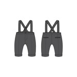 JANIE AND JACK B W CHARCOAL CORD SUSPENDER PANT W1