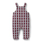 JANIE AND JACK B W RED TREE PLAID OVERALL HG