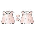 JANIE AND JACK G W PINK VELVET LACE COLLAR SS DRESS W1